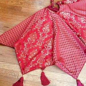 Holiday Tree Skirt w/ Burgundy/Gold EmbroideryNWOT